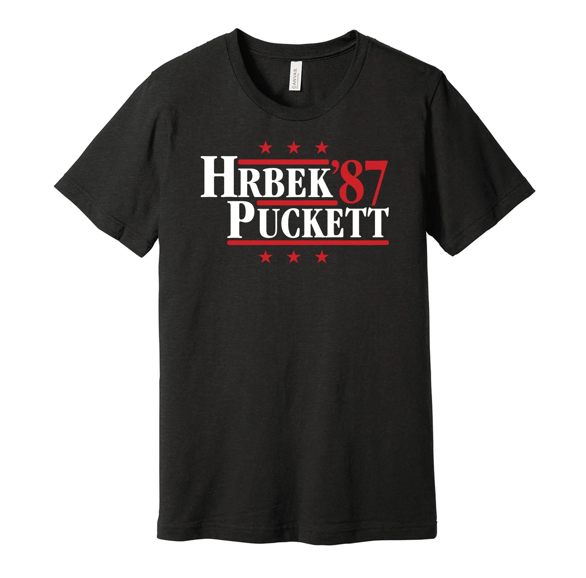 Hrbek & Puckett '87 - Minnesota Basbeall Legends Political Campaign Parody T-Shirt - Hyper Than Hype Shirts
