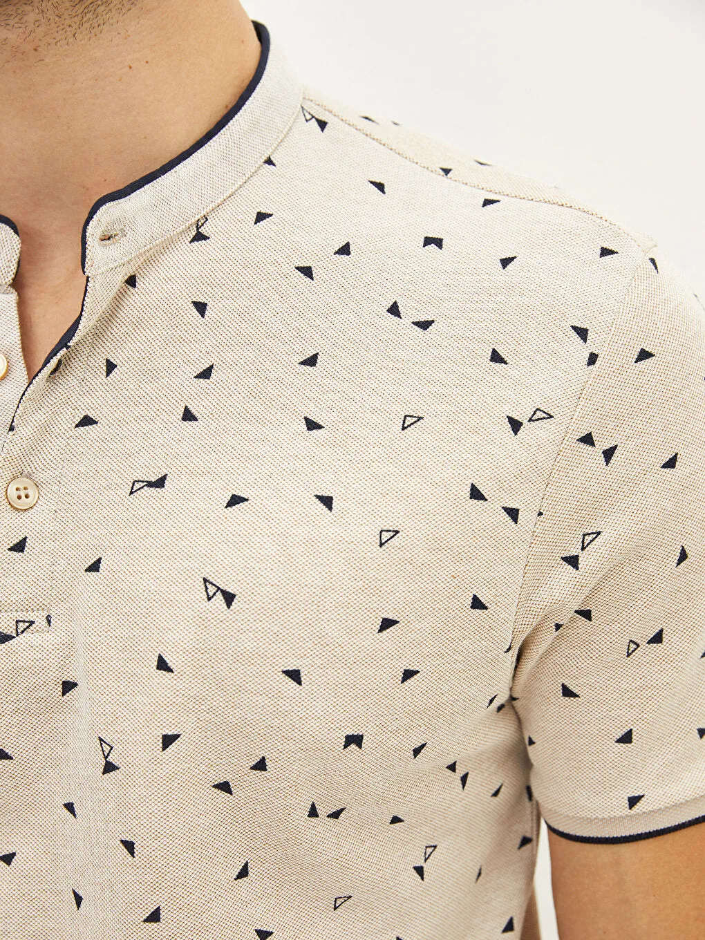 Judge Collar Short Sleeve Patterned Pique Men's T-Shirt