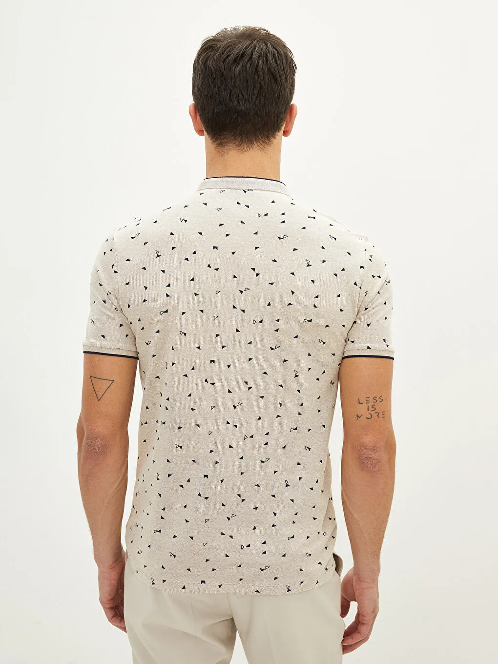 Judge Collar Short Sleeve Patterned Pique Men's T-Shirt