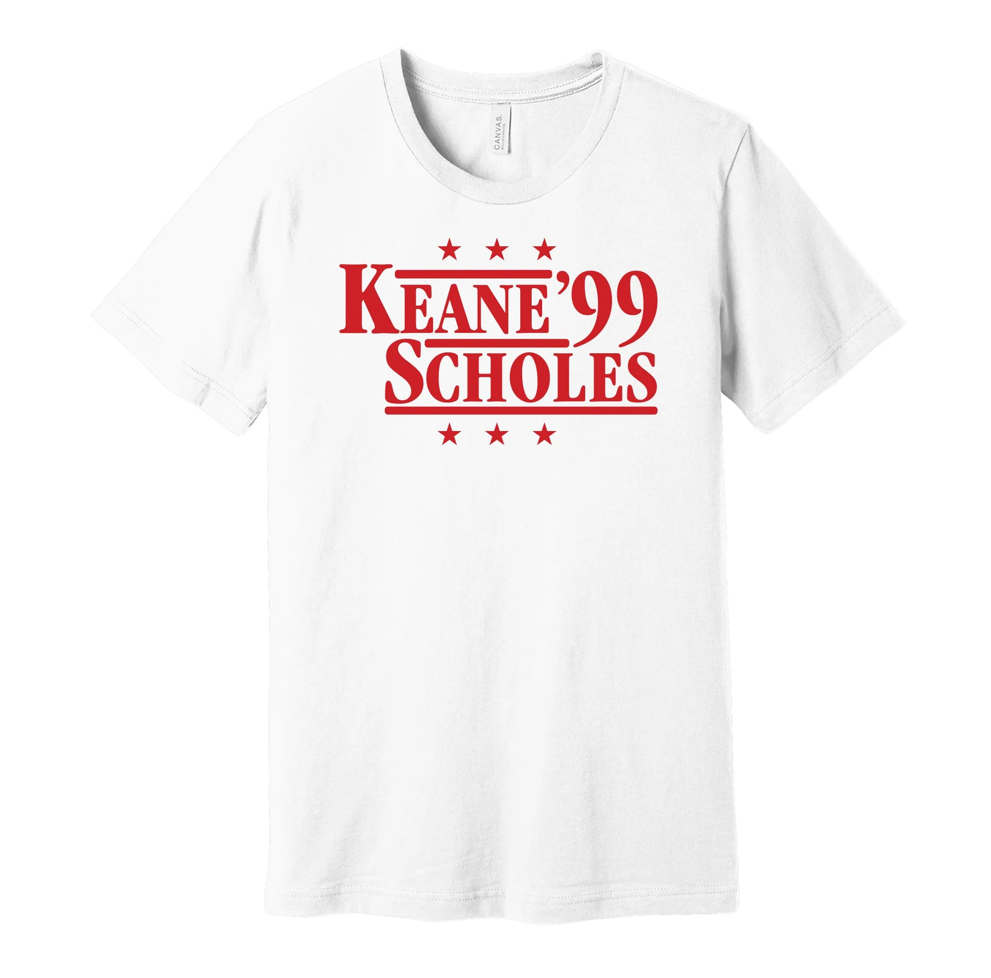 Keane & Scholes '99 - Manchester Football Legends Political Campaign Parody T-Shirt - Hyper Than Hype Shirts