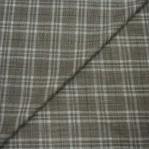 Light Brown And White Lines Plaid Dormeuil Rising Sun Fabric