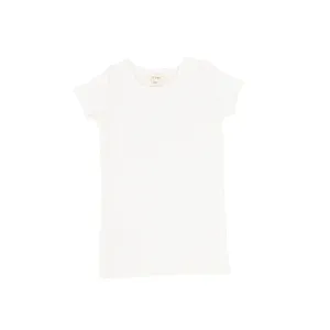 Lil Legs Ribbed Short Sleeve T-shirt - Winter White