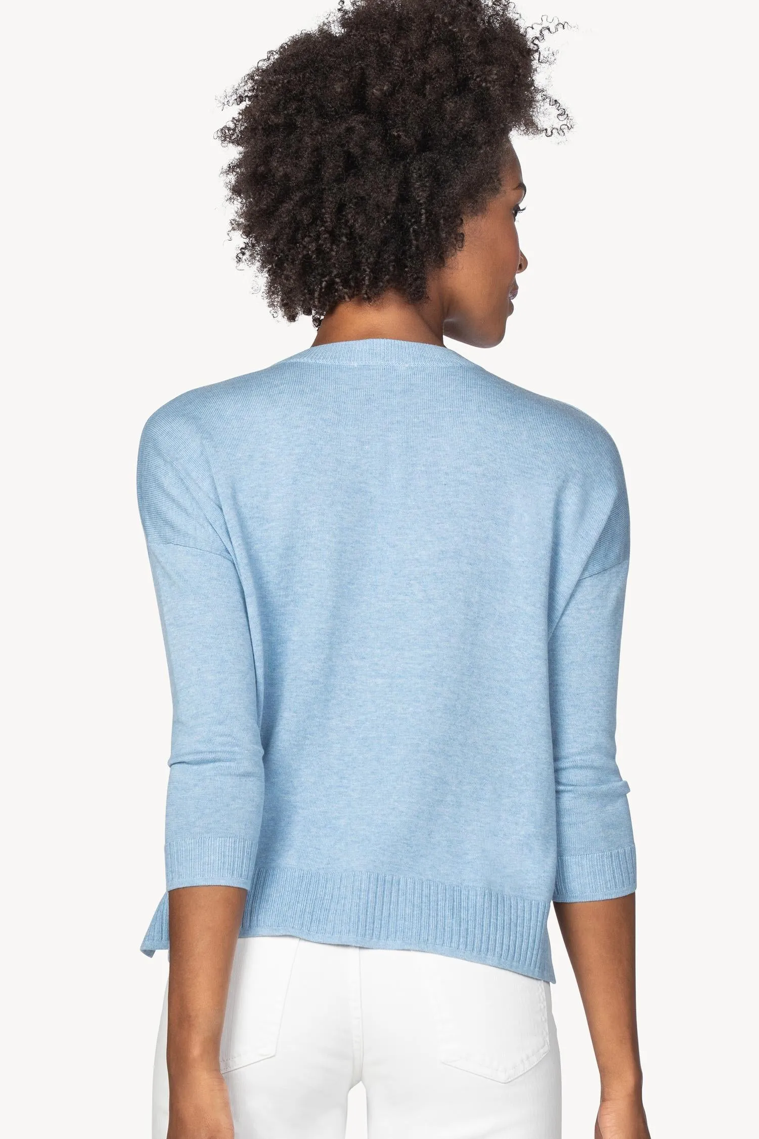 LILLA P OVERSIZED HENLEY SWEATER