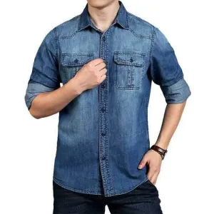 Loose Work Denim Shirts