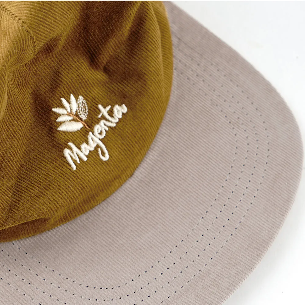 Magenta Natura Cord Snapback Hat Brown