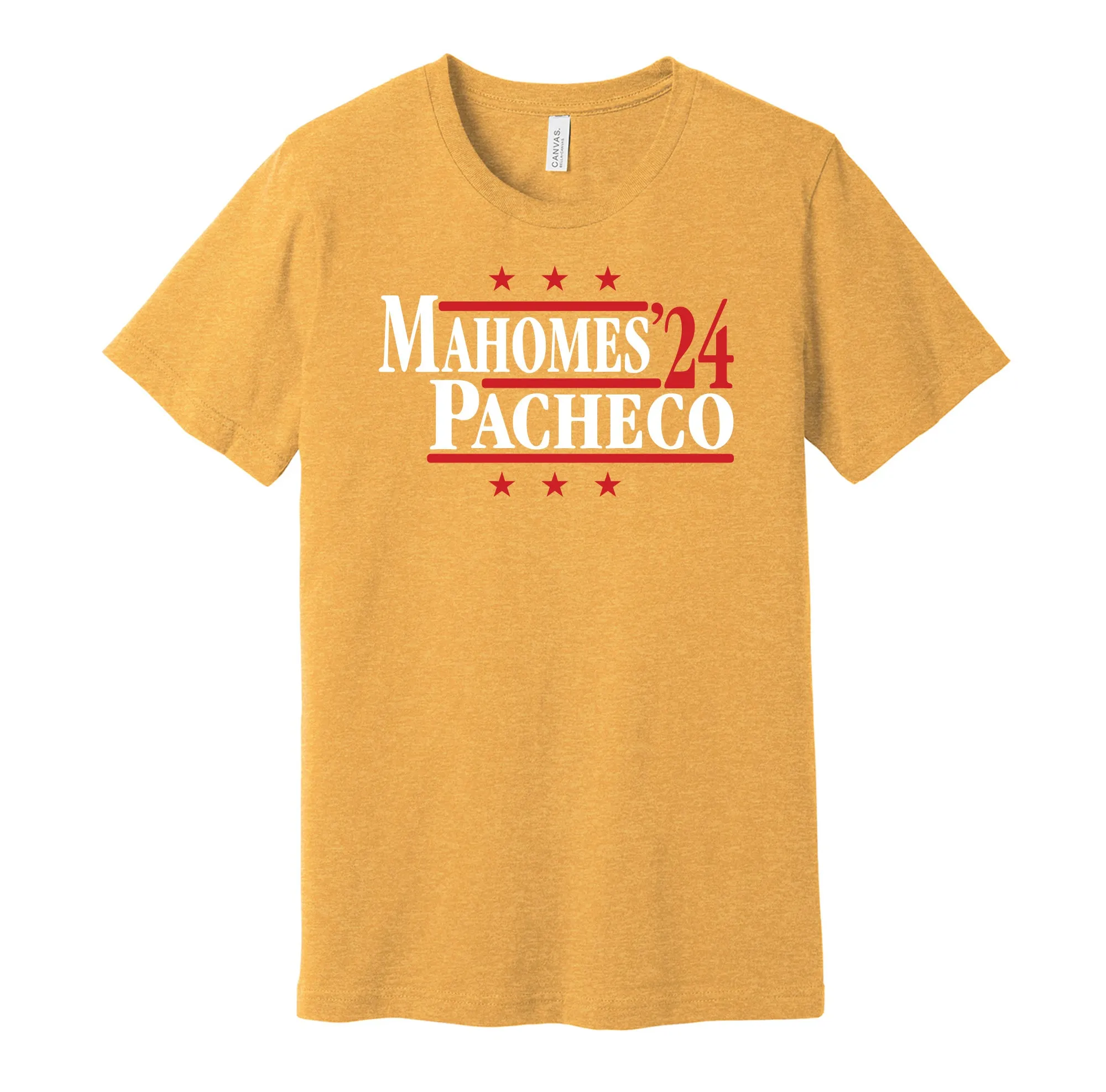 Mahomes & Pacheco '24 - Kansas City Football Political Campaign Parody T-Shirt - Hyper Than Hype Shirts