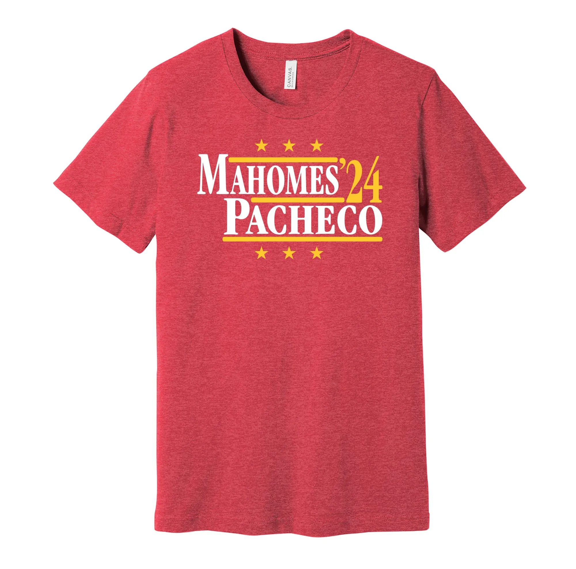 Mahomes & Pacheco '24 - Kansas City Football Political Campaign Parody T-Shirt - Hyper Than Hype Shirts