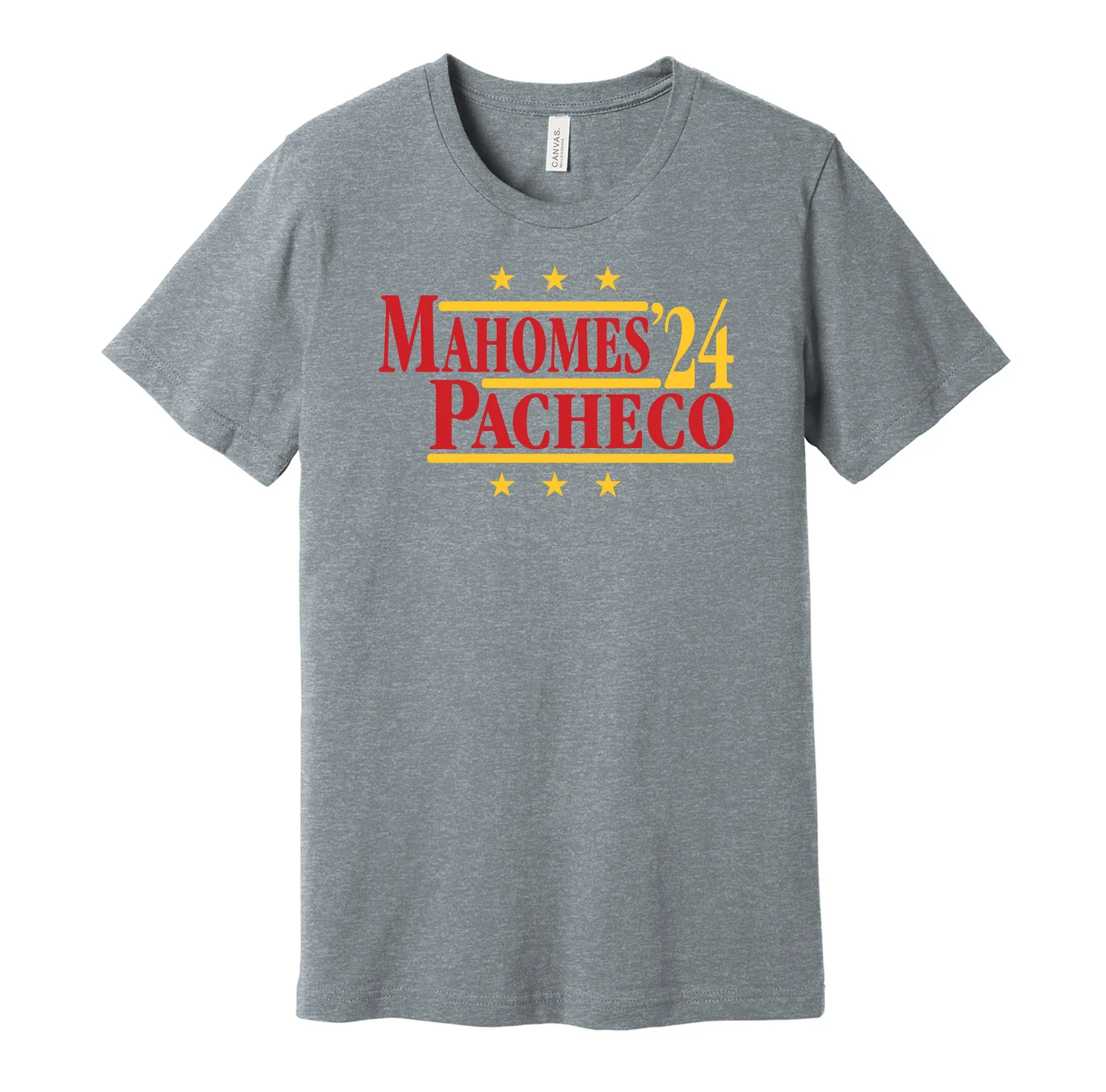 Mahomes & Pacheco '24 - Kansas City Football Political Campaign Parody T-Shirt - Hyper Than Hype Shirts