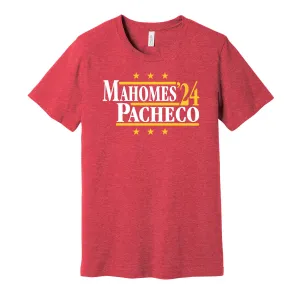 Mahomes & Pacheco '24 - Kansas City Football Political Campaign Parody T-Shirt - Hyper Than Hype Shirts