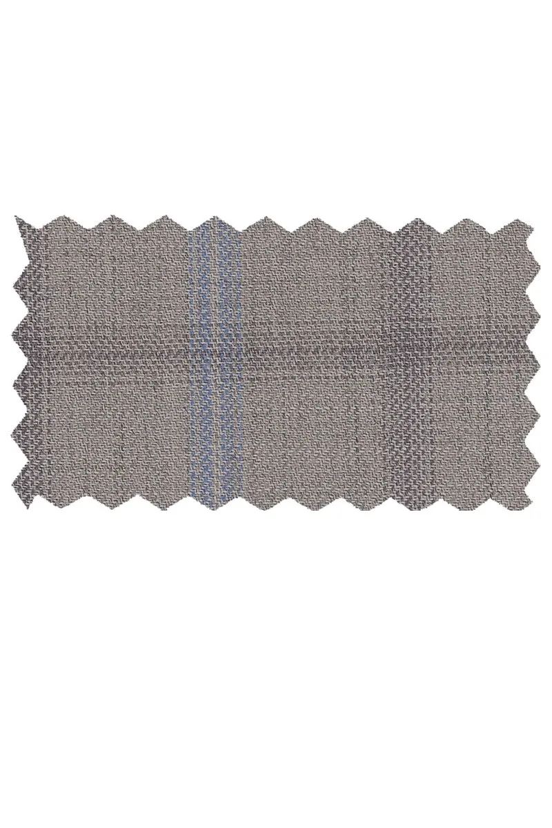 Mantoni Light Grey Windowpane Suit (2-Piece Set)