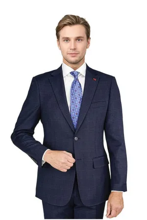Mantoni Navy Windowpane Suit (2-Piece Set)