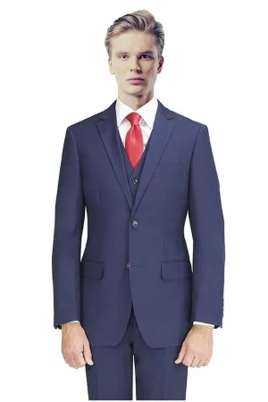 Mantoni New Solid Navy Suit (2-Piece Set)