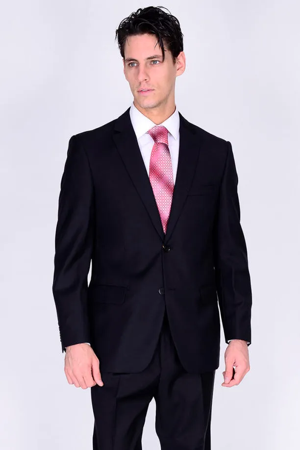 Mantoni Solid Black Suit (2-Piece Set)