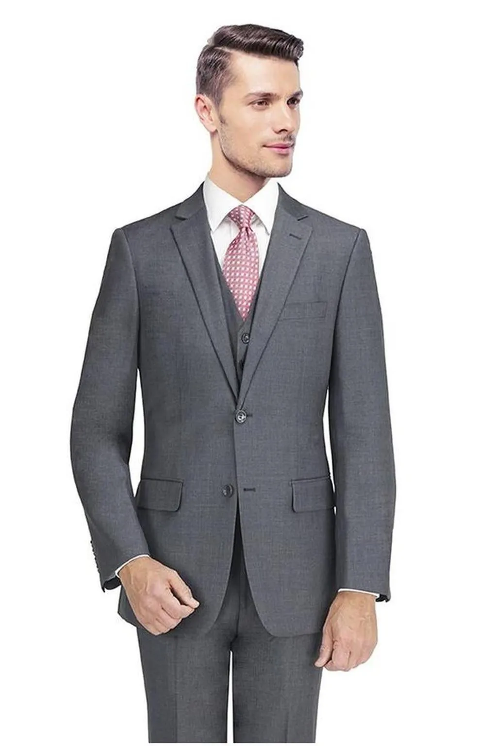 Mantoni Solid Grey Suit (2-Piece Set)
