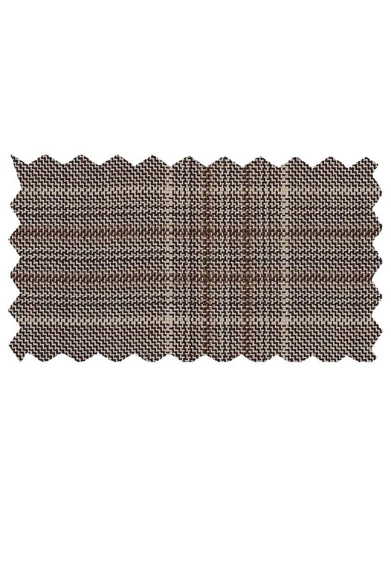 Mantoni Tan & Brown Windowpane Suit (2-Piece Set)