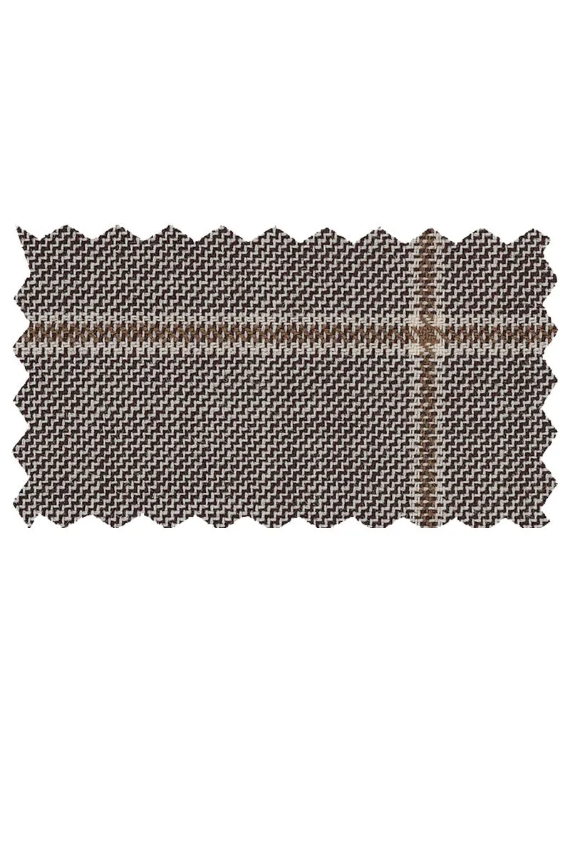 Mantoni Tan & Camel Windowpane Suit (2-Piece Set)