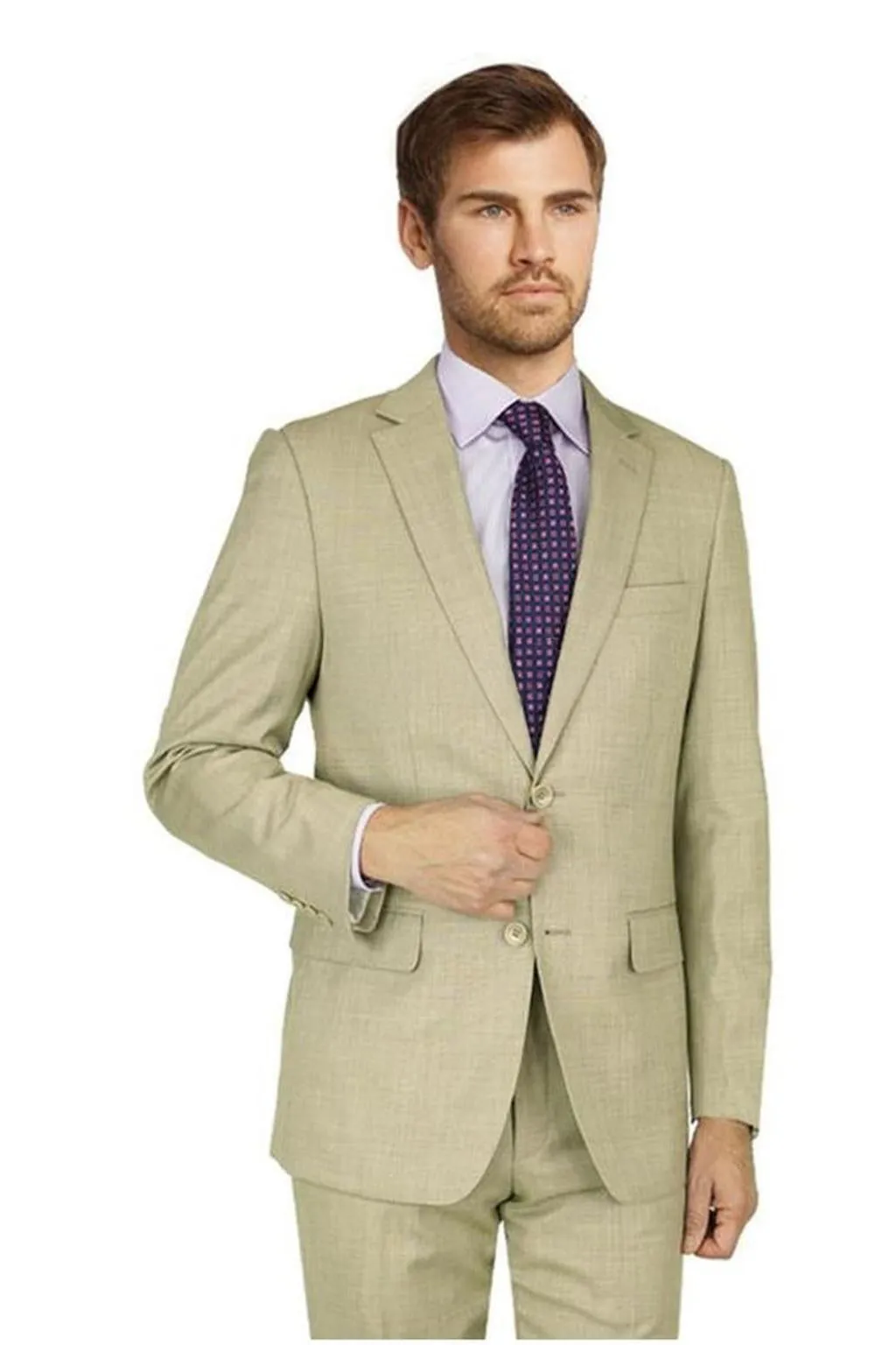 Mantoni Tan Sharkskin Suit (2-Piece Set)