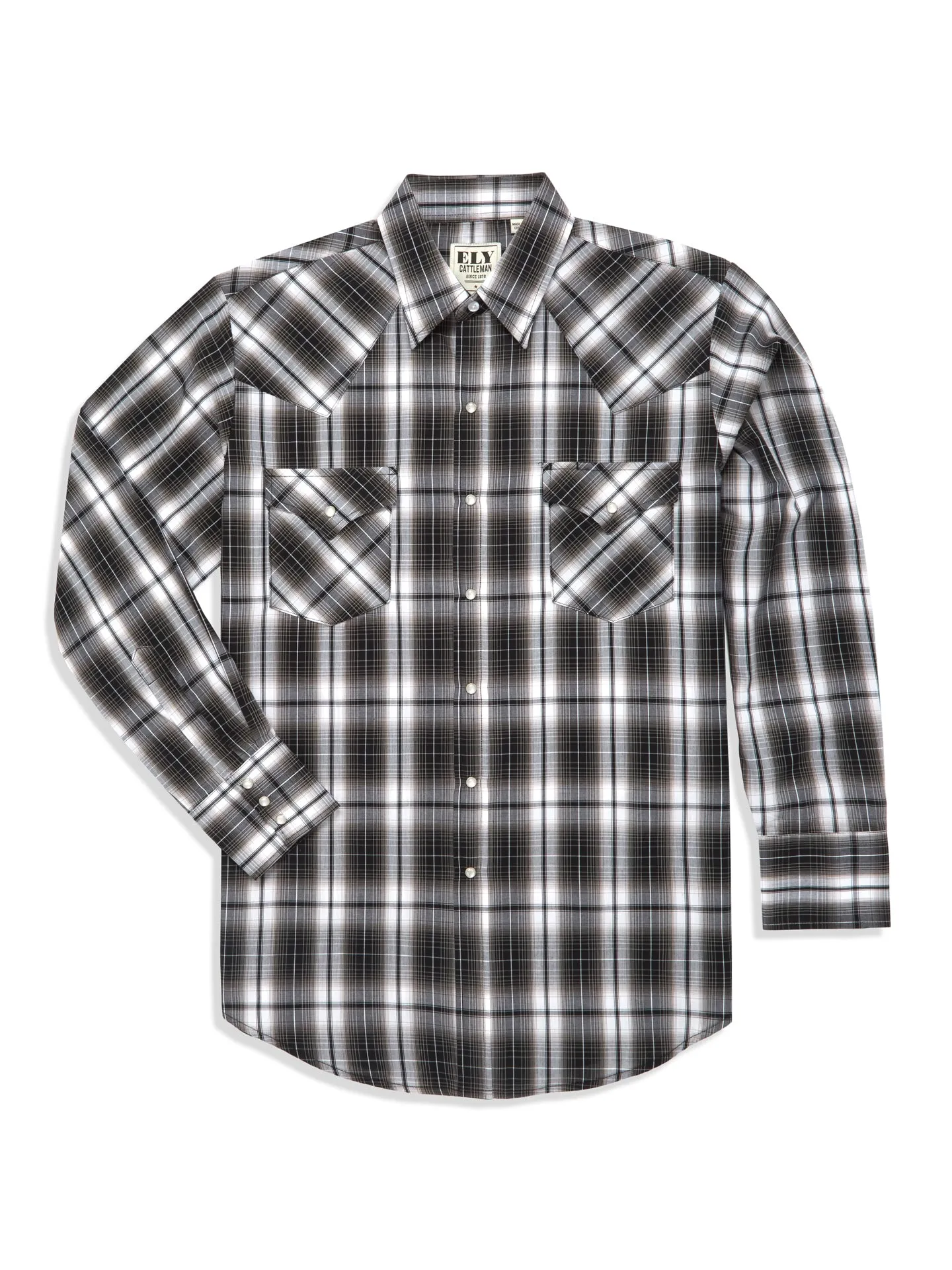 Men's Ely Cattleman Long Sleeve Western Snap Plaid Shirt