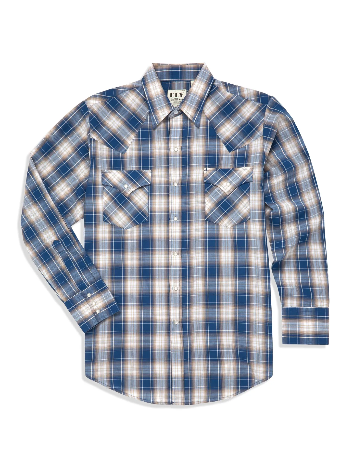 Men's Ely Cattleman Long Sleeve Western Snap Plaid Shirt