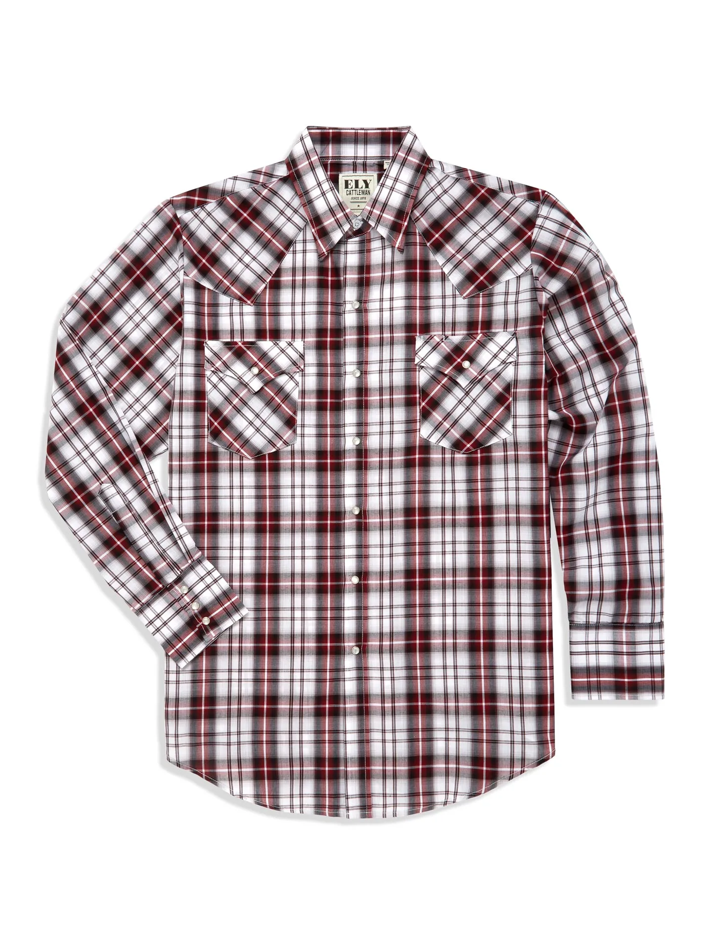 Men's Ely Cattleman Long Sleeve Western Snap Plaid Shirt