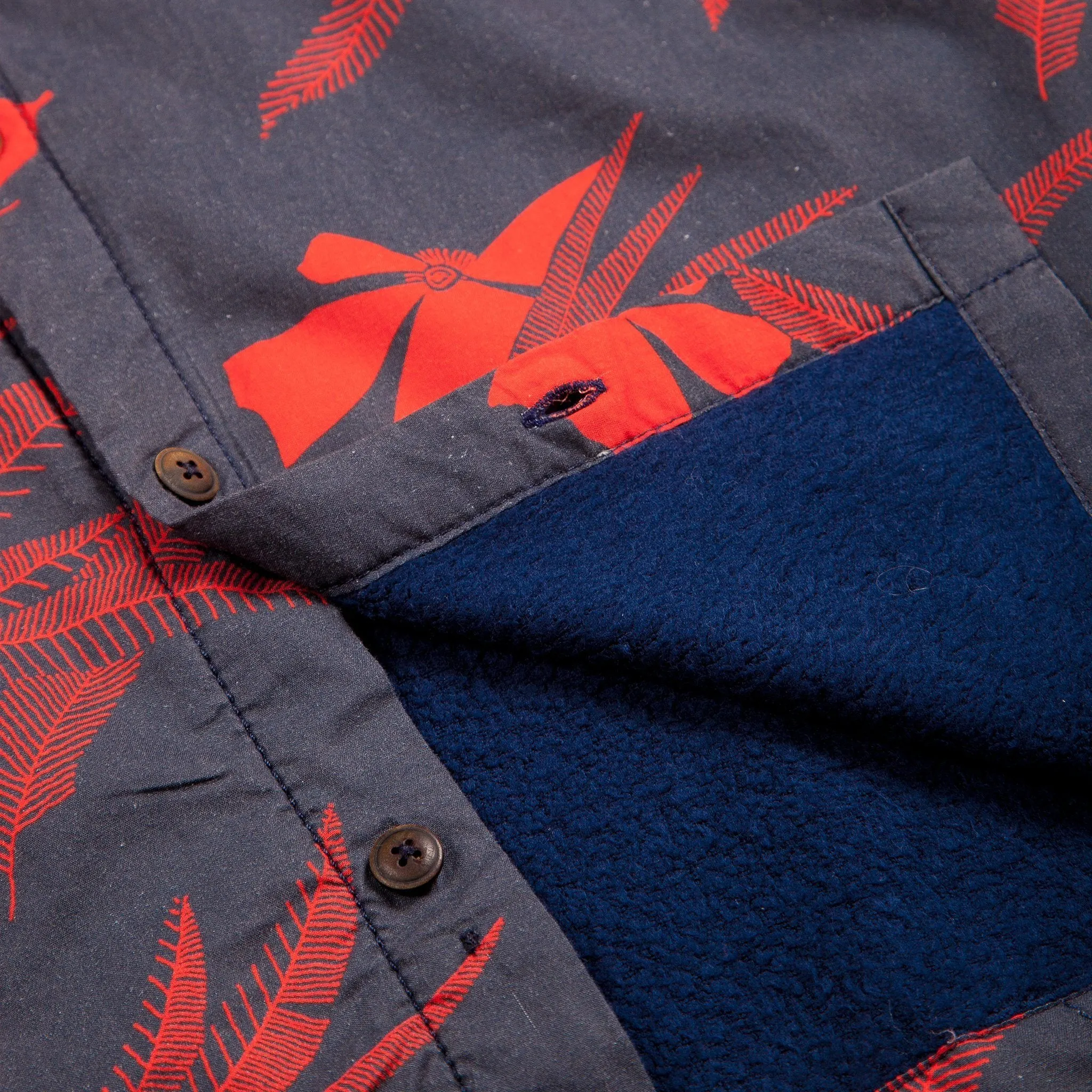 Men’s High Water Shirt - Vintage Floral, Washed Navy