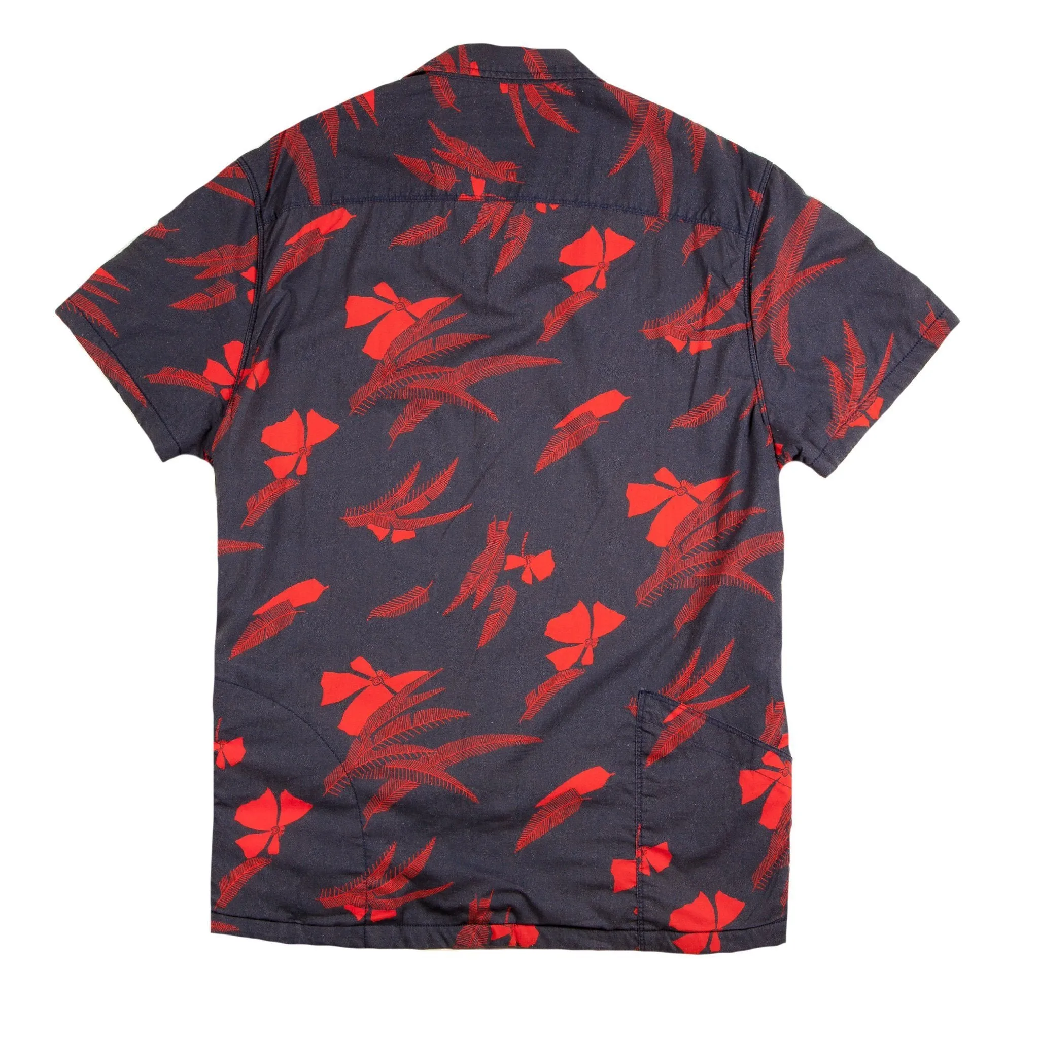Men’s High Water Shirt - Vintage Floral, Washed Navy