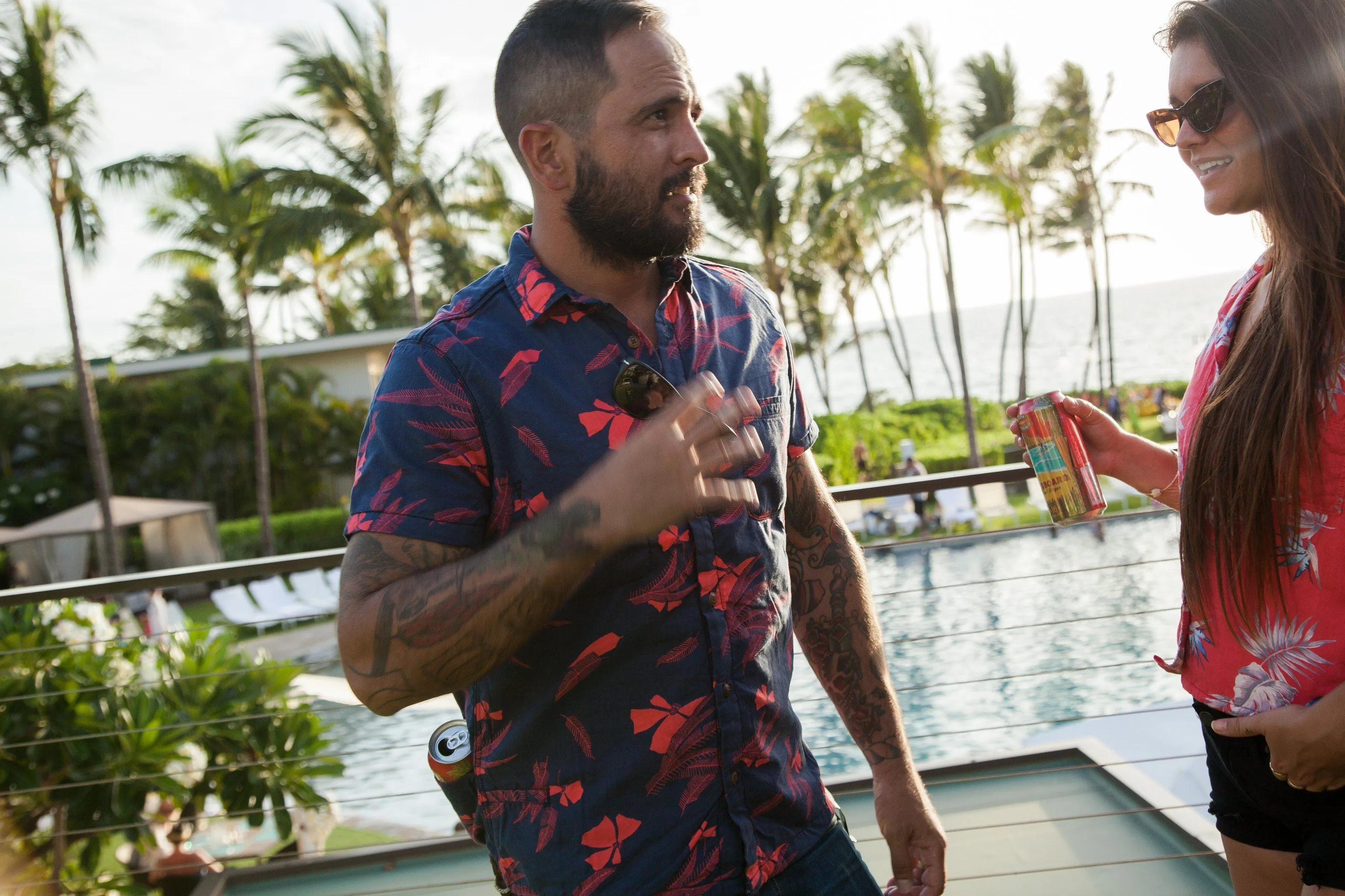 Men’s High Water Shirt - Vintage Floral, Washed Navy