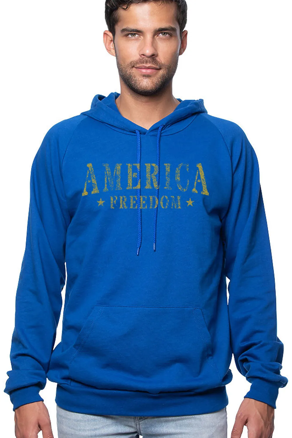 Men's Organic Pullover Hoodie - America Freedom (Made in the USA)