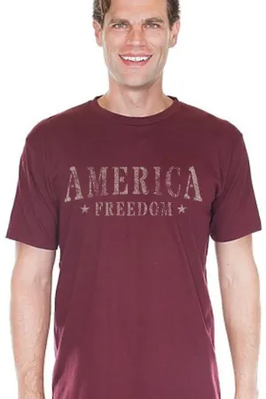 Men's T-Shirt - America Freedom (Made in the USA) - Sand Design