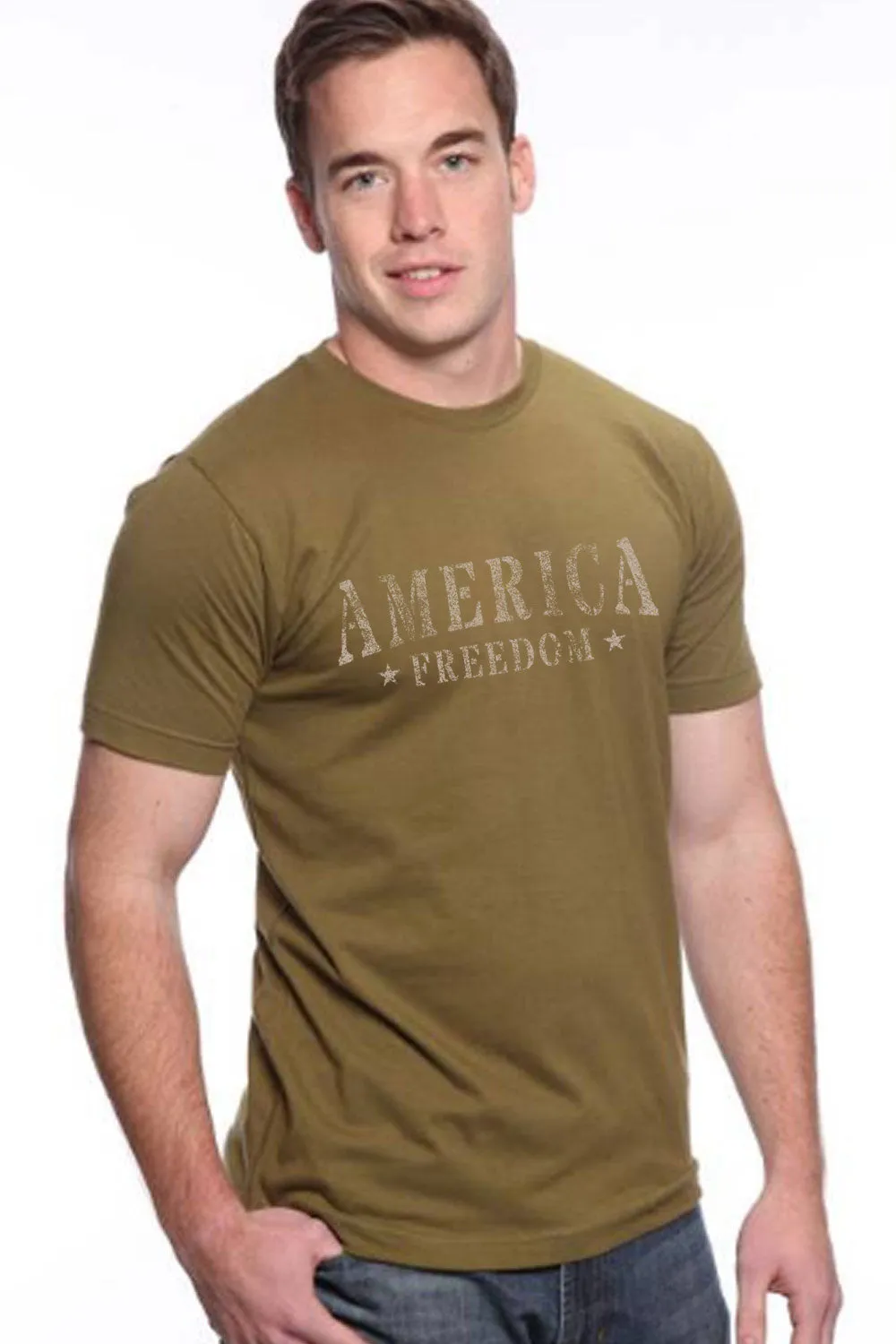 Men's T-Shirt - America Freedom (Made in the USA) - Sand Design