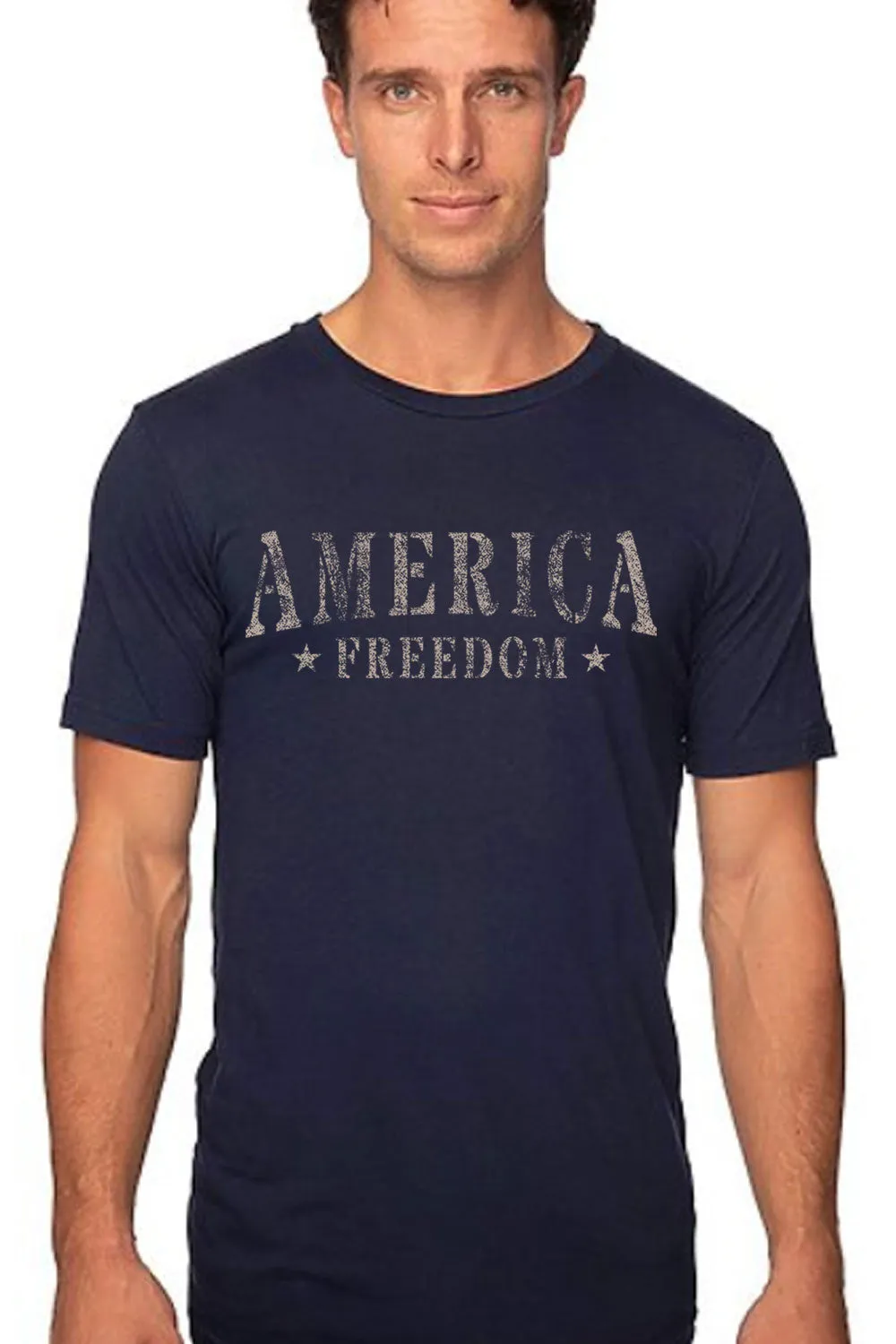 Men's T-Shirt - America Freedom (Made in the USA) - Sand Design