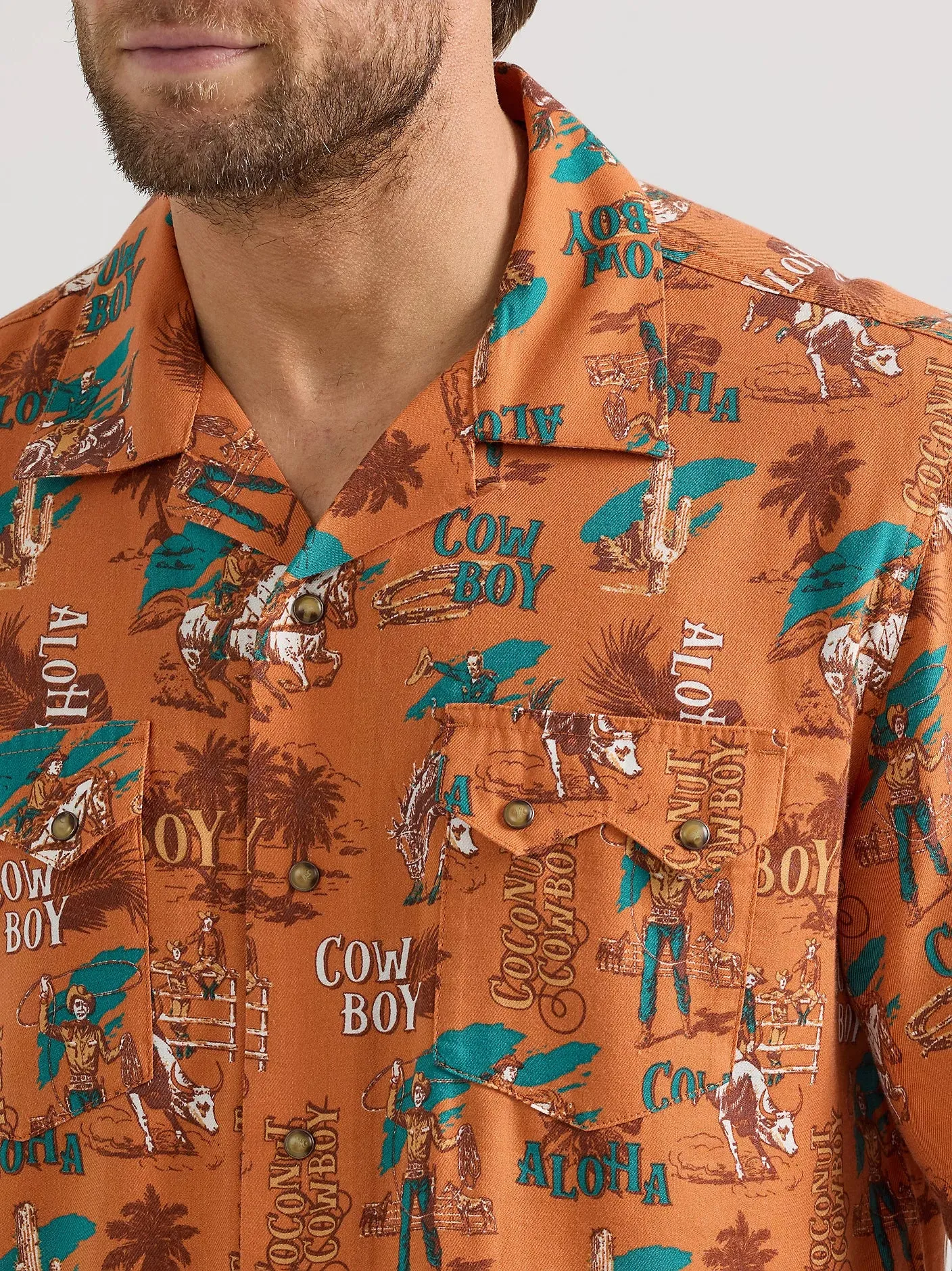 Men's Wrangler Coconut Cowboy Snap Front Camp Shirt