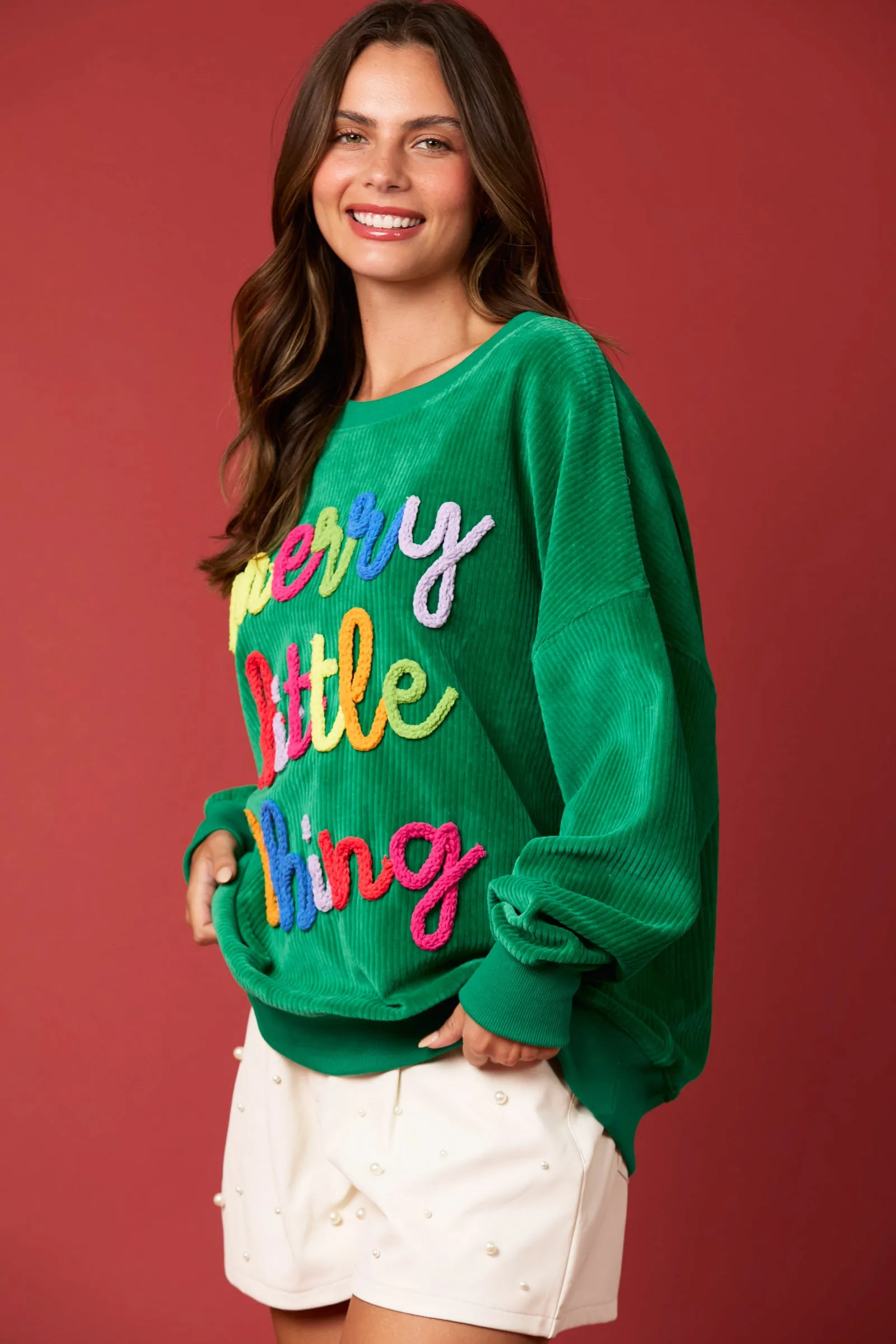 Merry Little Thing Corded Sweatshirt