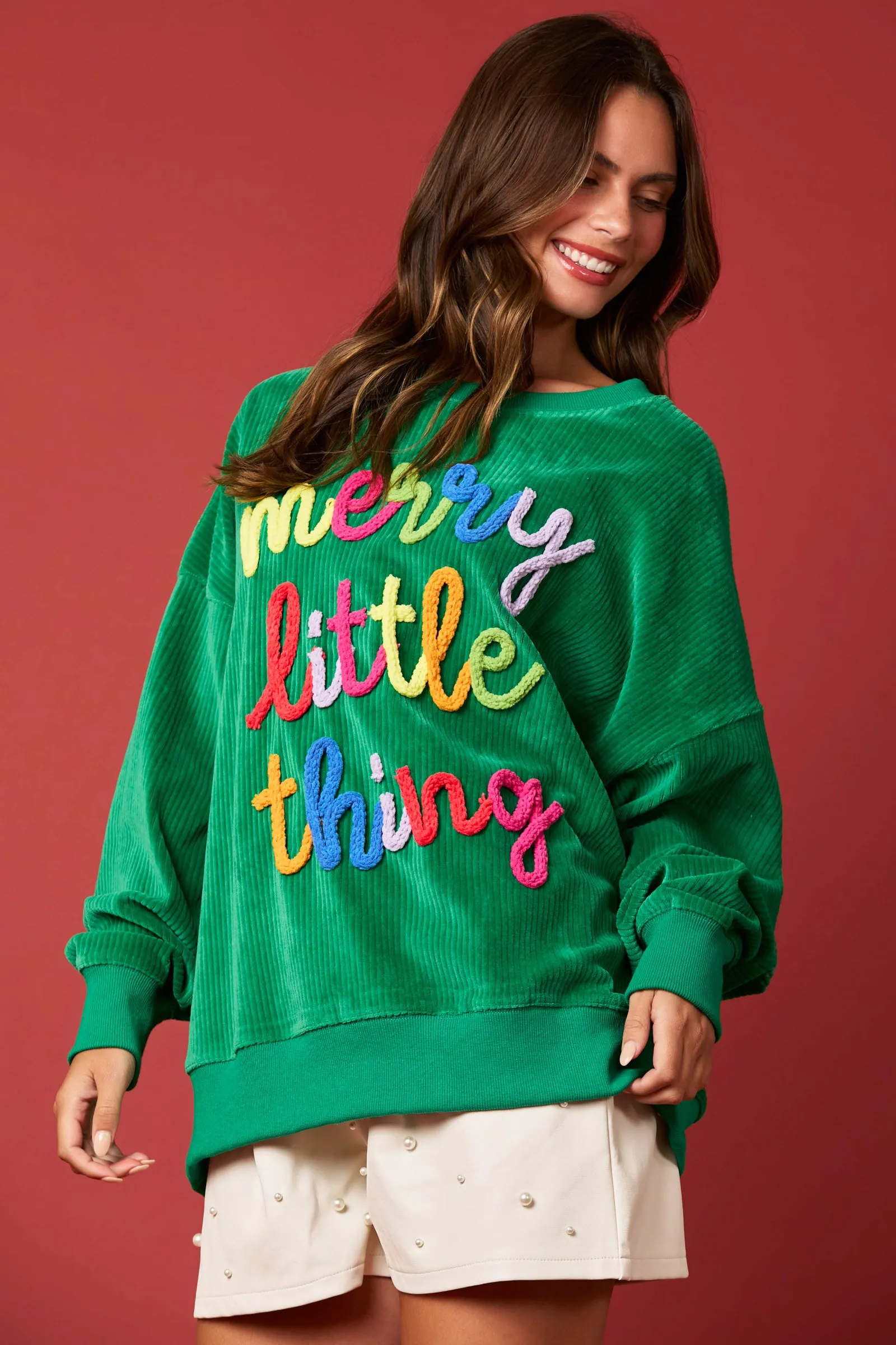 Merry Little Thing Corded Sweatshirt