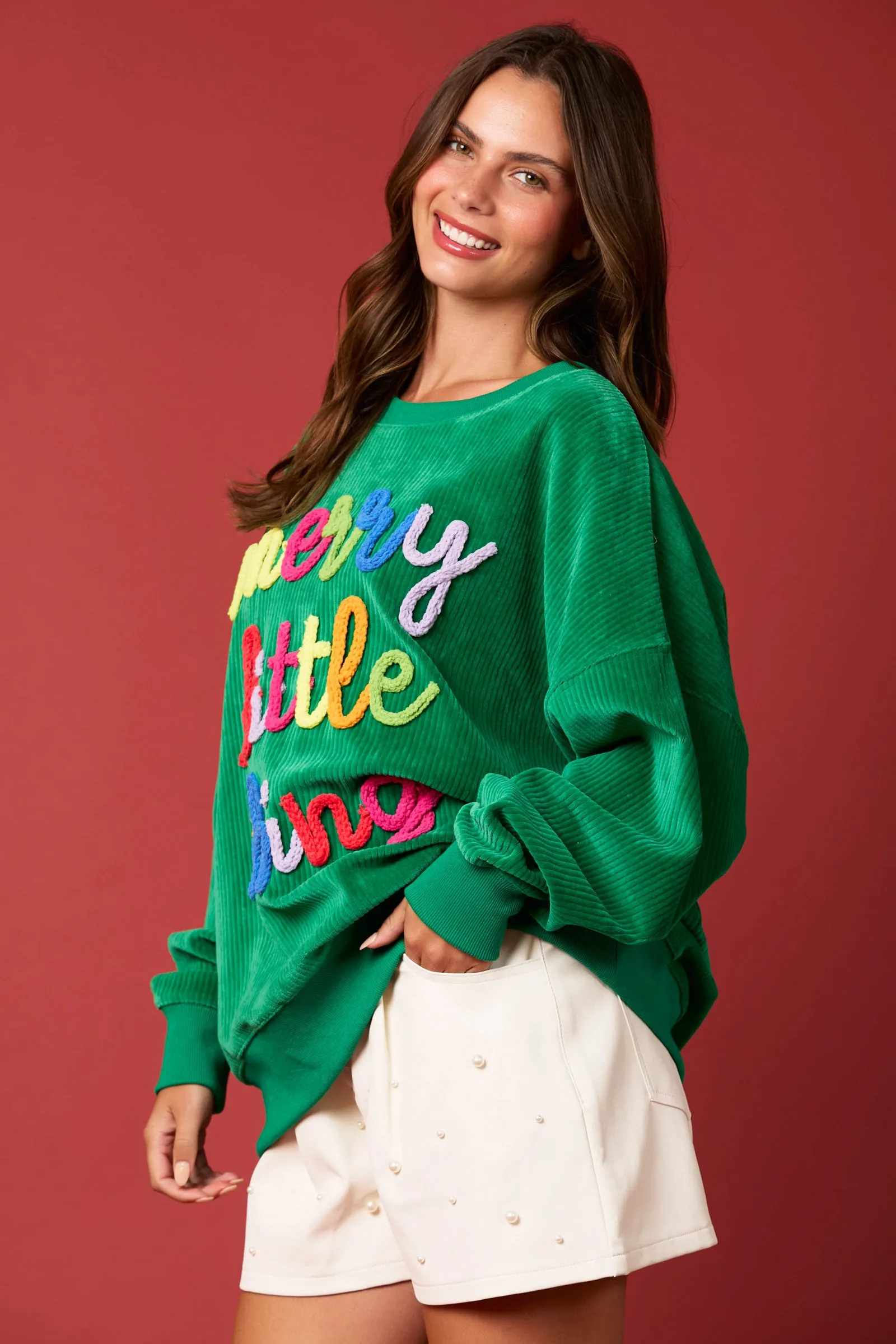 Merry Little Thing Corded Sweatshirt