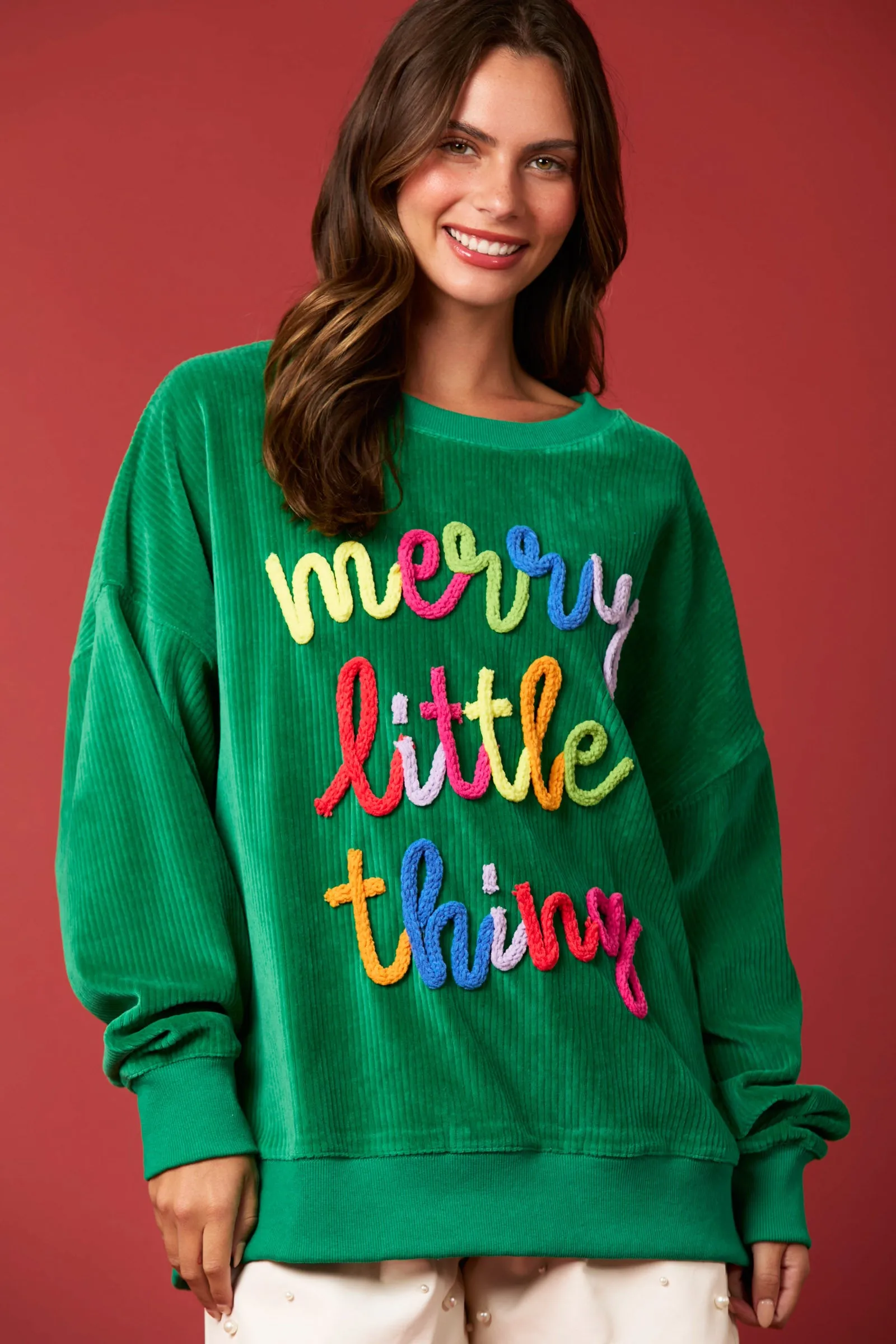 Merry Little Thing Corded Sweatshirt