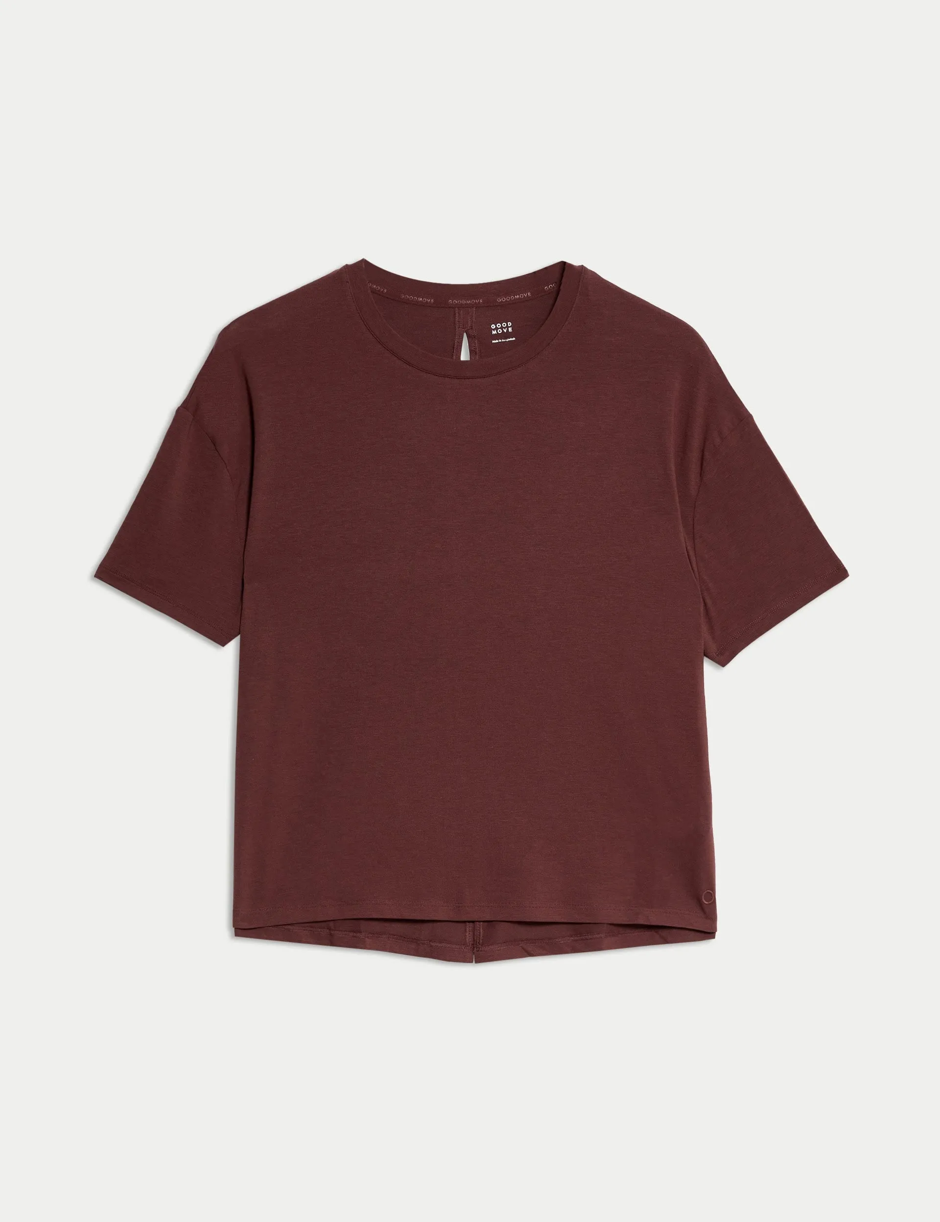 Modal Blend Lightweight Tie Back T-Shirt - Dark Taupe