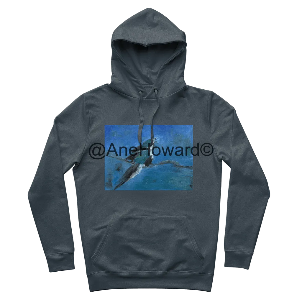 Organic Cotton Hoodie Blue Bird