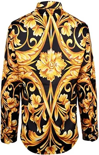 PIZOFF Mens Long Sleeve Luxury Design Print Dress Shirt at Amazon Menâs Clothing store: