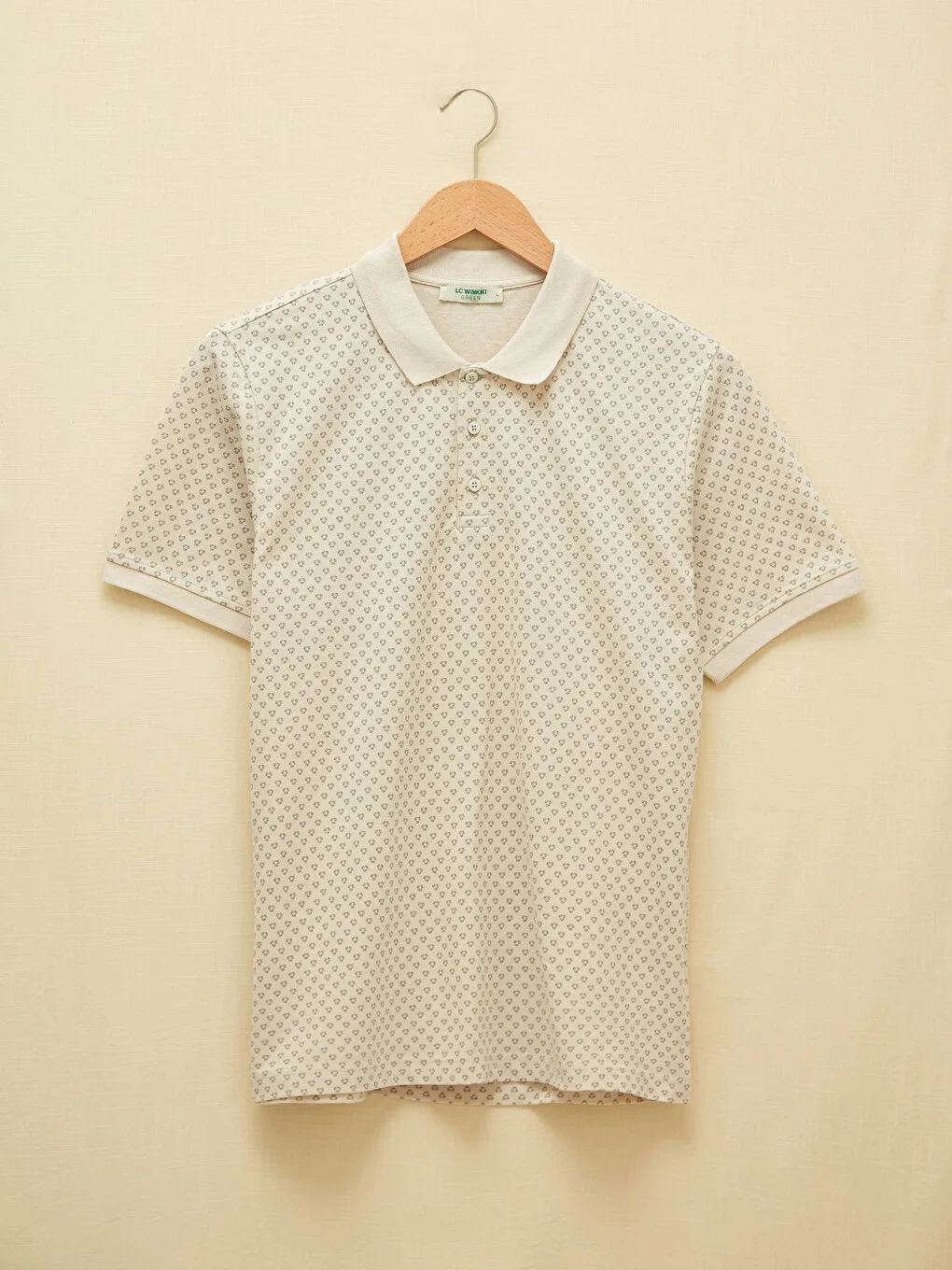 Polo Neck Short Sleeve Patterned Men's T-Shirt