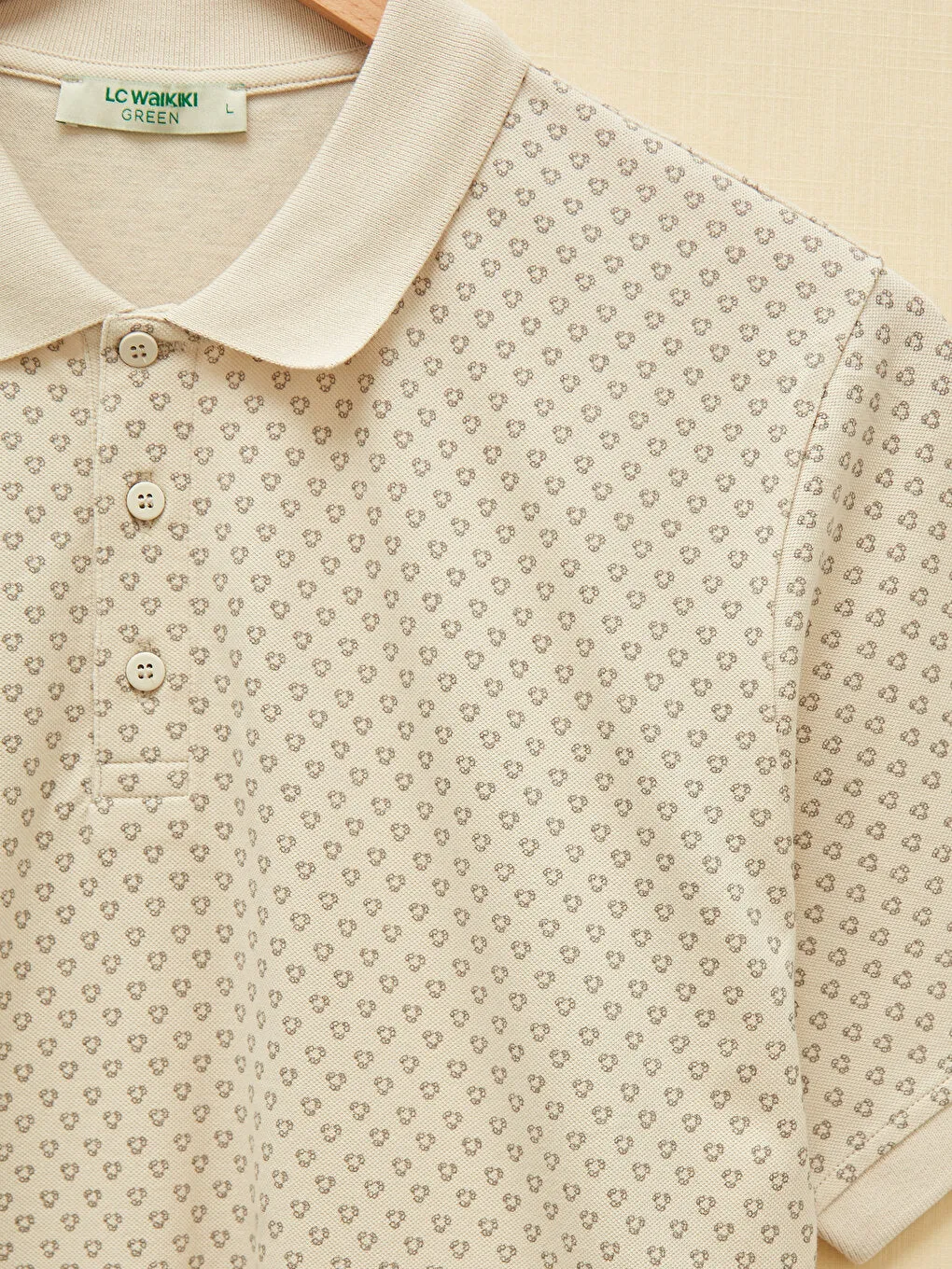 Polo Neck Short Sleeve Patterned Men's T-Shirt