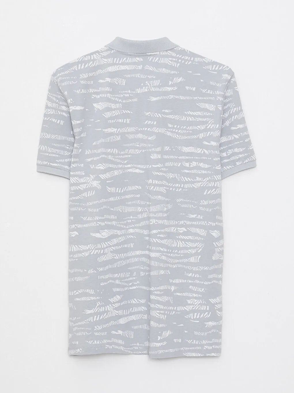 Polo Neck Short Sleeve Patterned Pique Men's T-Shirt