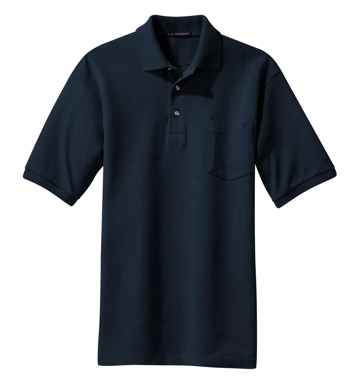 Port Authority Heavyweight Cotton Pique Polo with Pocket.  K420P Navy