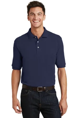 Port Authority Heavyweight Cotton Pique Polo with Pocket.  K420P Navy