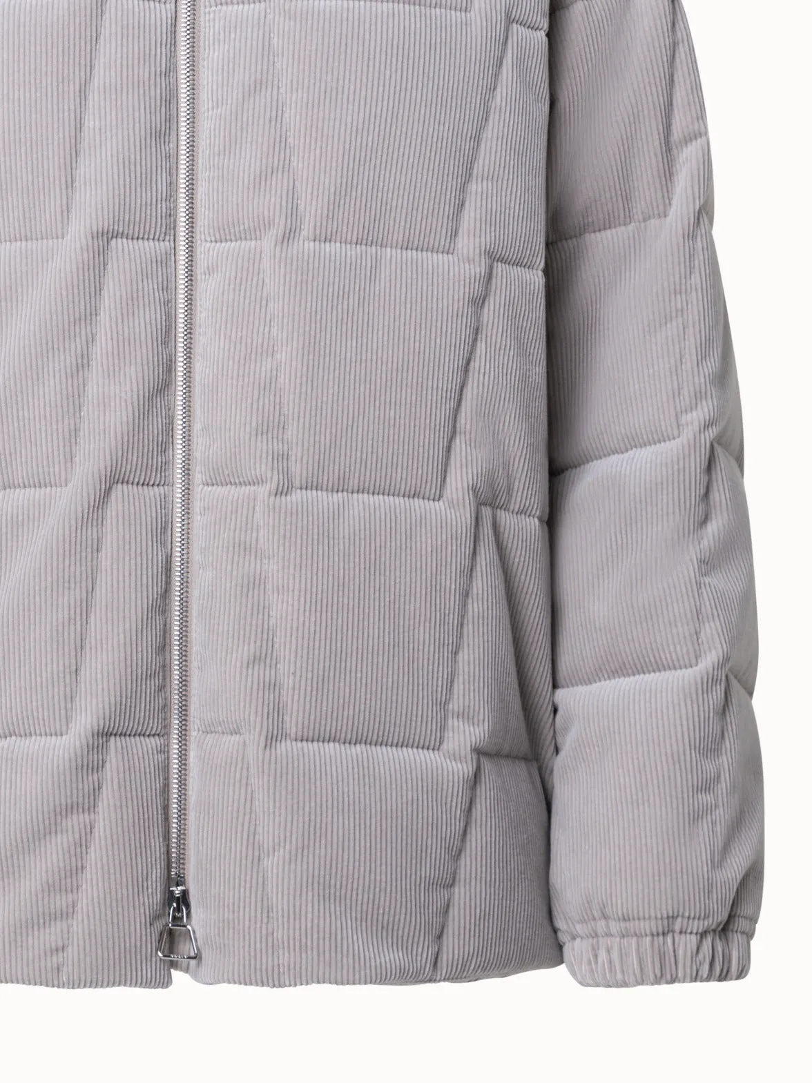 Quilted Cotton Cashmere Cord Trapezoid Jacket