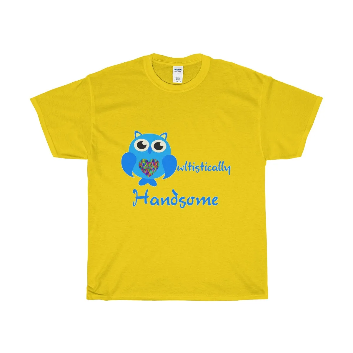"Owltistically Handsome" Autistic Unisex Heavy Cotton Tee