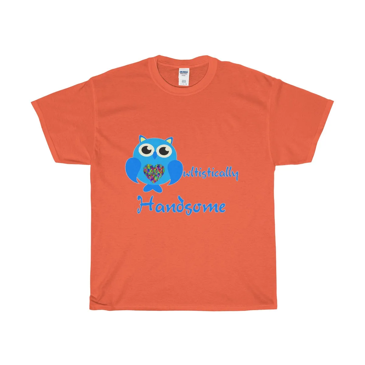 "Owltistically Handsome" Autistic Unisex Heavy Cotton Tee