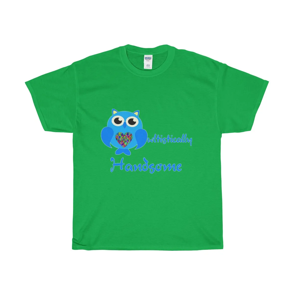 "Owltistically Handsome" Autistic Unisex Heavy Cotton Tee