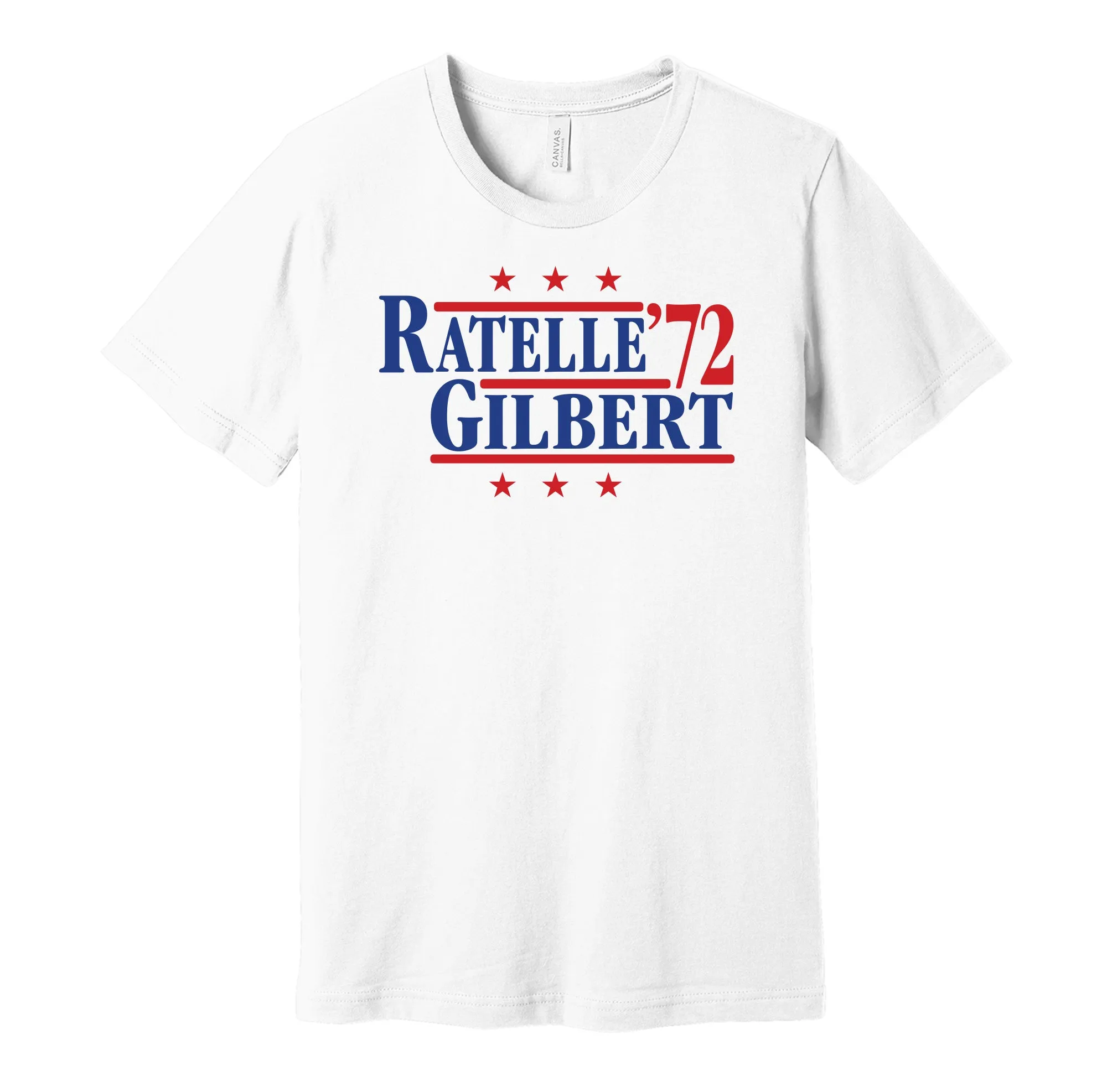Ratelle & Gilbert '72 - New York Hockey Legends Political Campaign Parody T-Shirt - Hyper Than Hype Shirts
