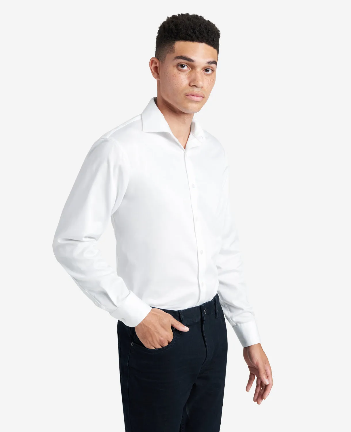 Regular-Fit Button-Down Stretch Dress Shirt with TEK FIT